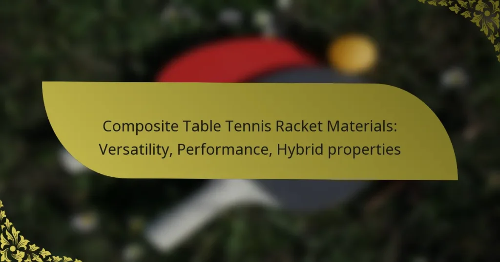 Composite Table Tennis Racket Materials: Versatility, Performance, Hybrid properties