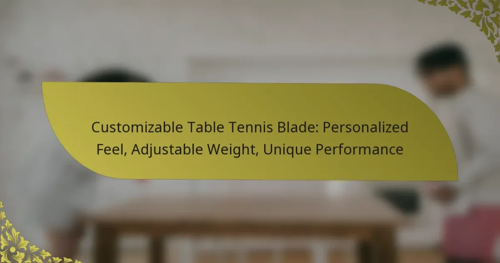 Customizable Table Tennis Blade: Personalized Feel, Adjustable Weight, Unique Performance