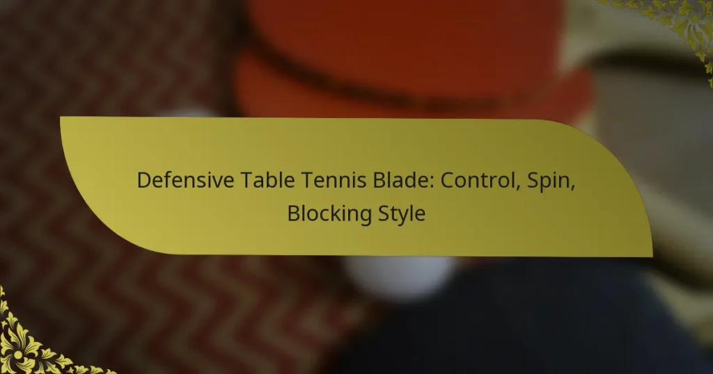Defensive Table Tennis Blade: Control, Spin, Blocking Style