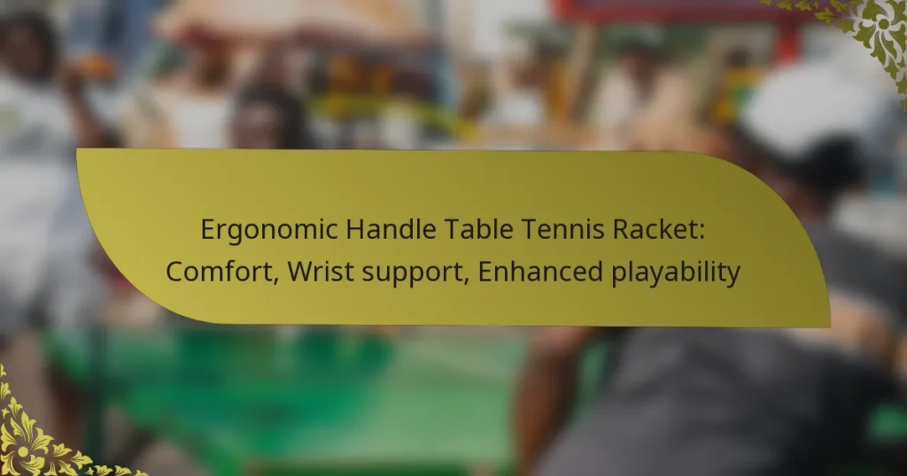 Ergonomic Handle Table Tennis Racket: Comfort, Wrist support, Enhanced playability