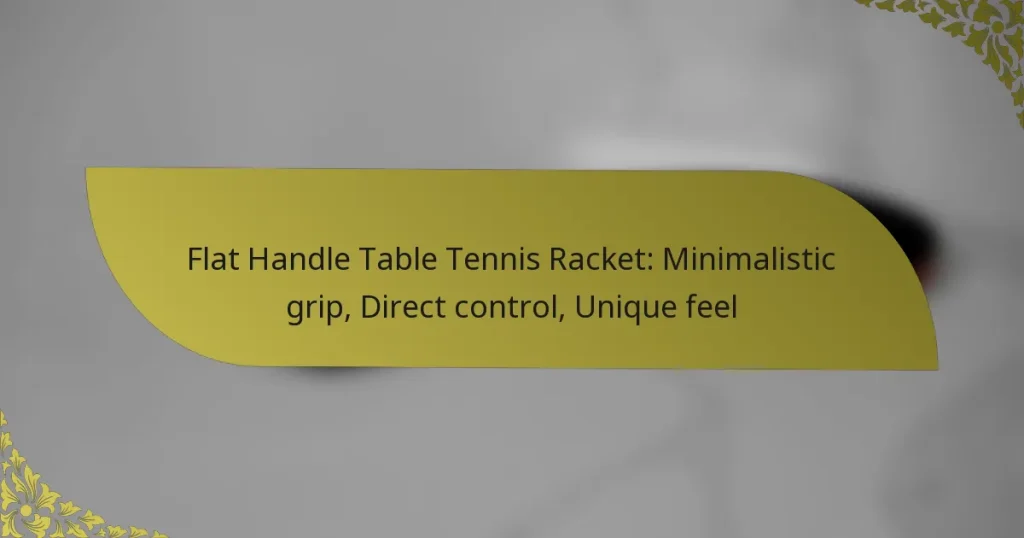 Flat Handle Table Tennis Racket: Minimalistic grip, Direct control, Unique feel