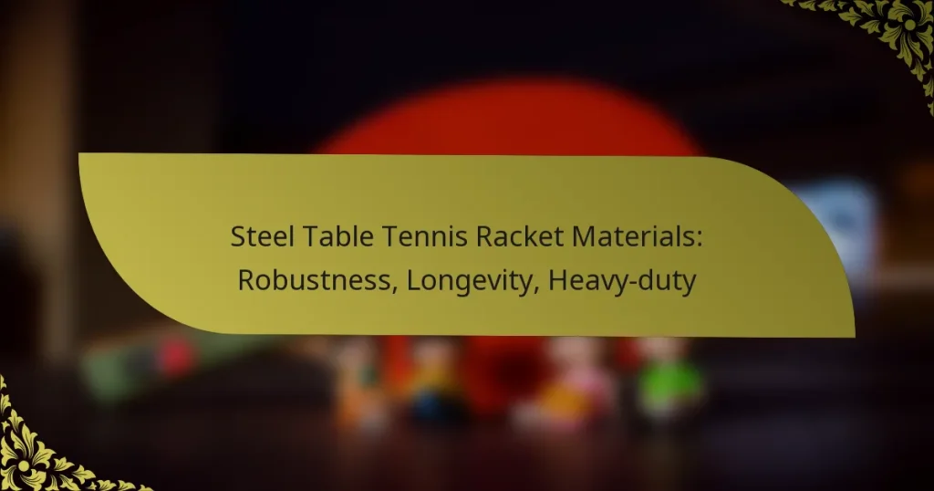 Steel Table Tennis Racket Materials: Robustness, Longevity, Heavy-duty