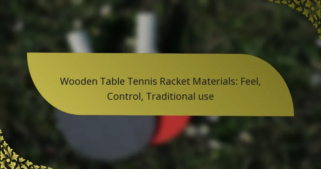 Wooden Table Tennis Racket Materials: Feel, Control, Traditional use